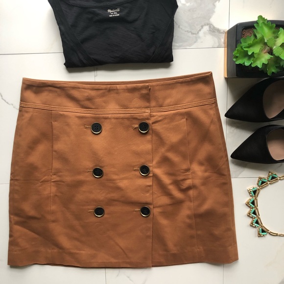 LOFT Dresses & Skirts - Ann Taylor LOFT Brown Button Mini Skirt